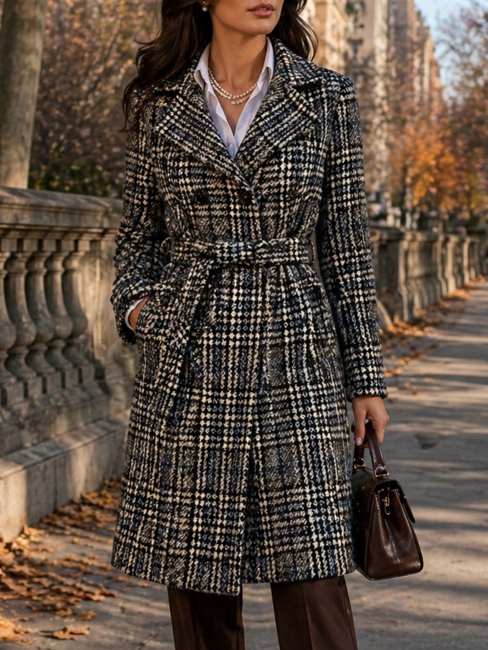 ELLEN TRACY COLLECTION Women’s Tweed Coat Boucle Wool Alpaca Belted Blue 12 - Picture 1 of 7
